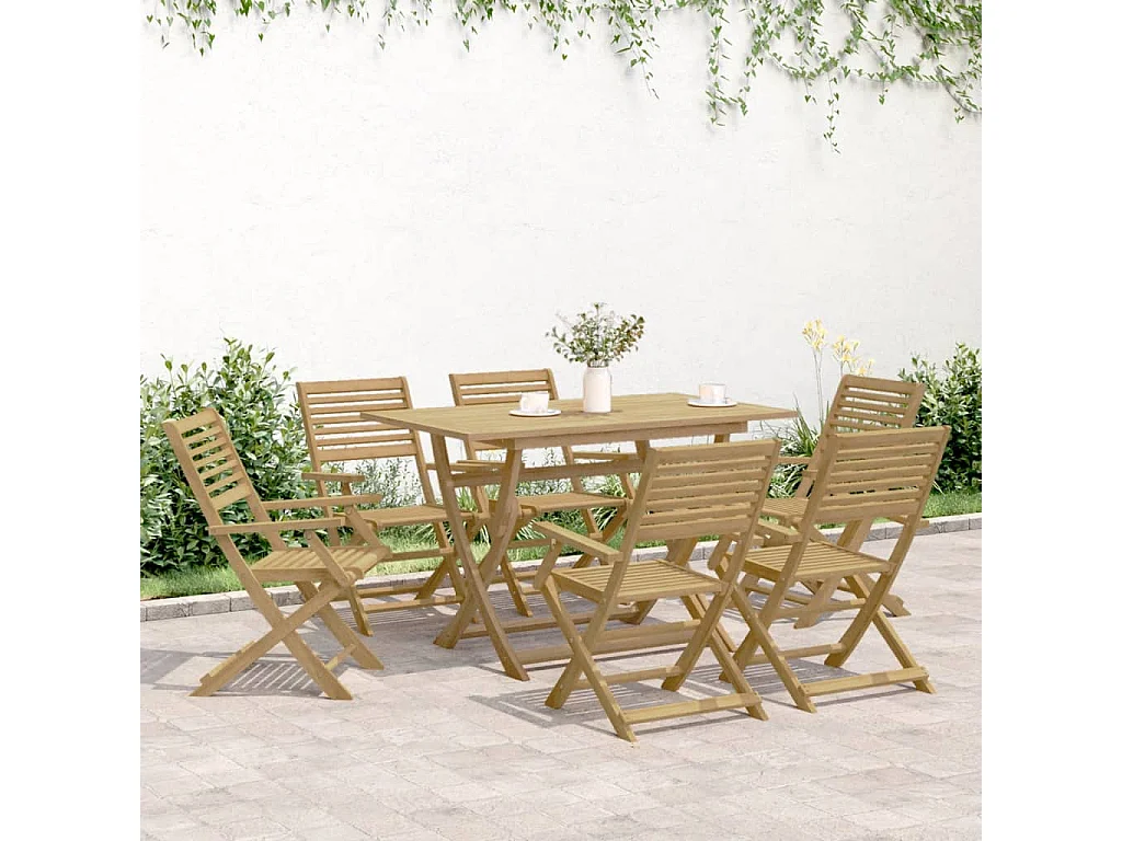 Ensemble à manger de jardin 7 pièces Bois d'acacia solide