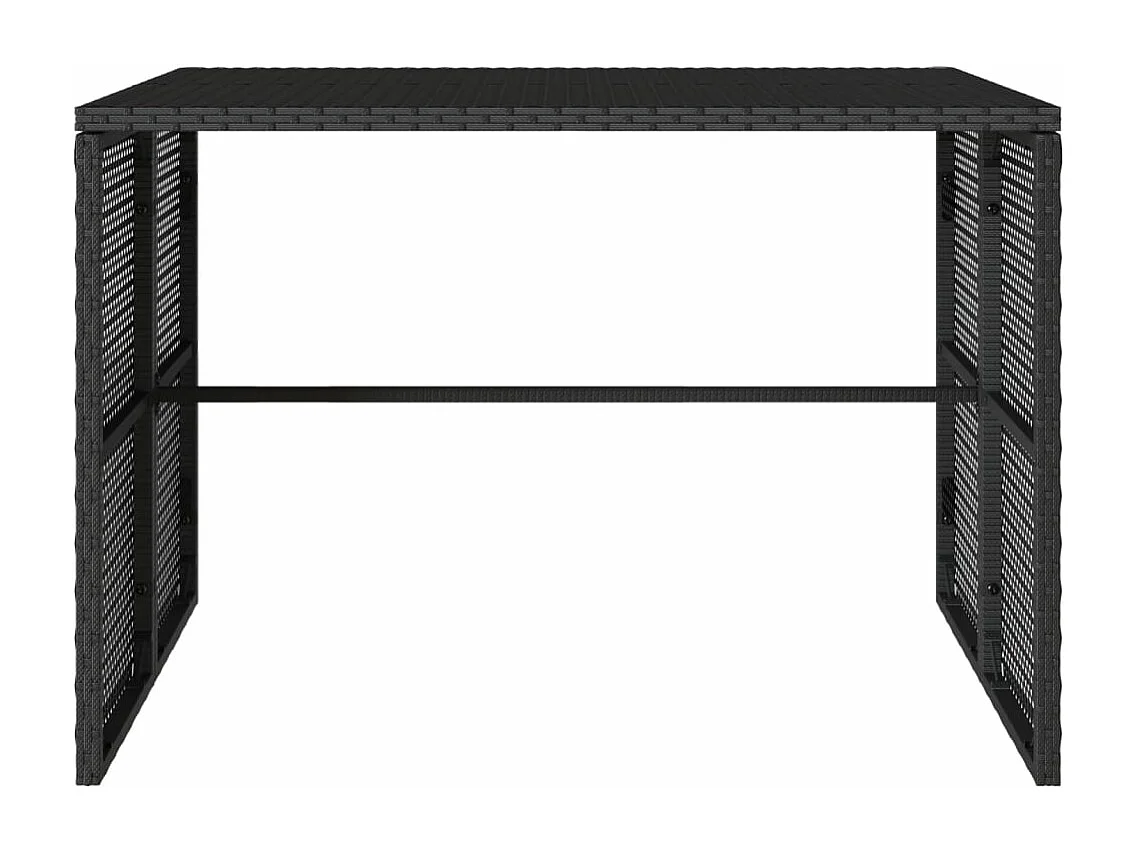 3 peças conjunto de jantar para jardim com almofadões vime PE preto