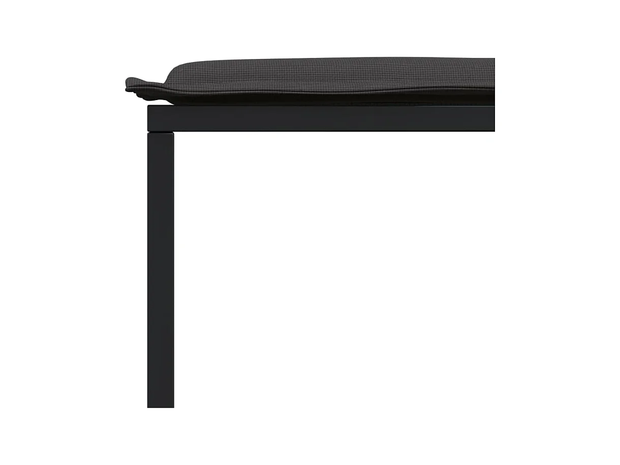 Ensemble à manger de jardin avec coussins 11 pièces noir textilène