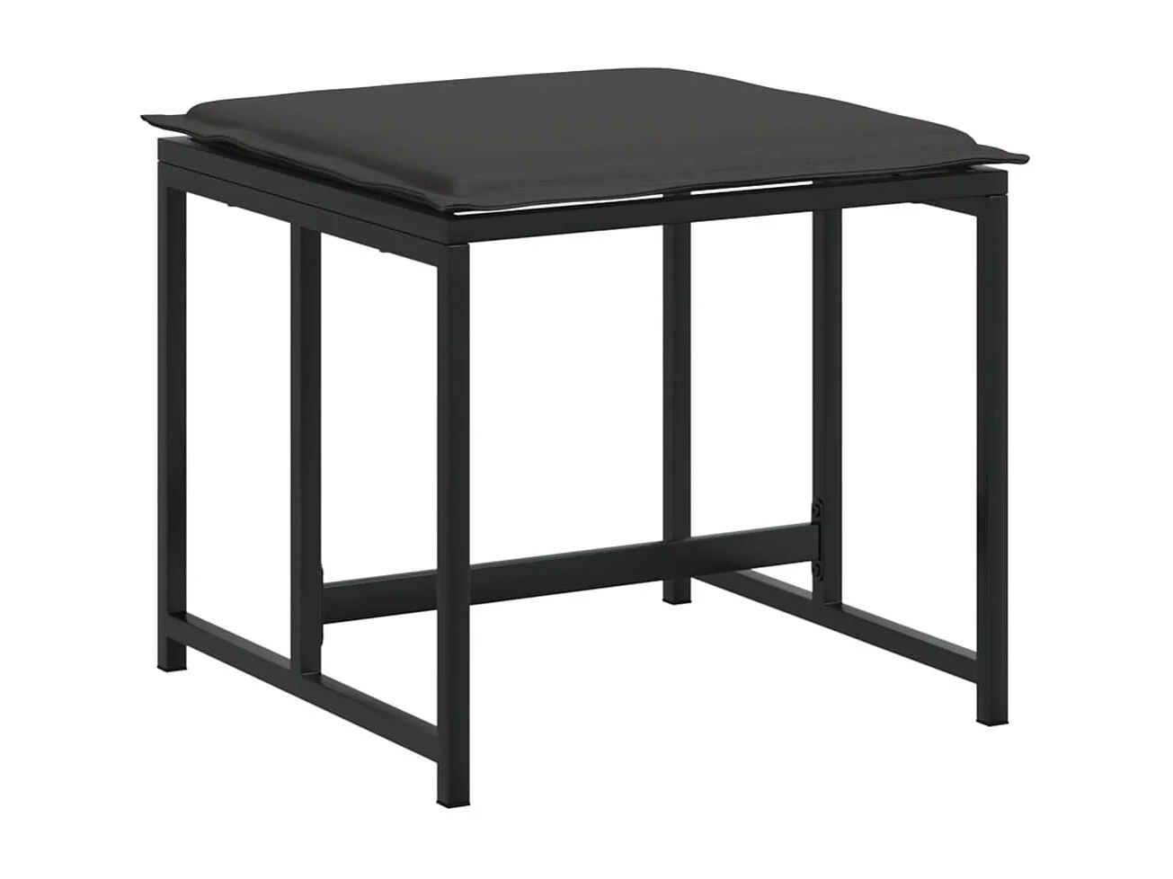 Ensemble à manger de jardin avec coussins 11 pièces noir textilène