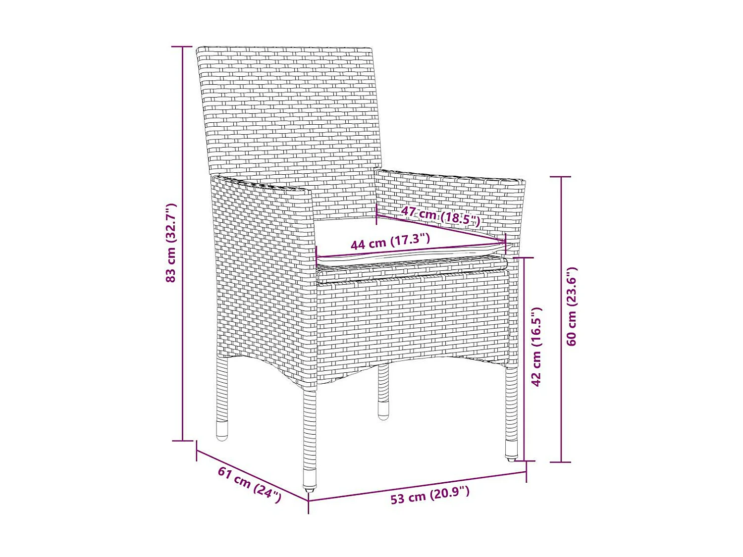 Set comedor jardín 3 piezas y cojines ratán PE vidrio gris claro