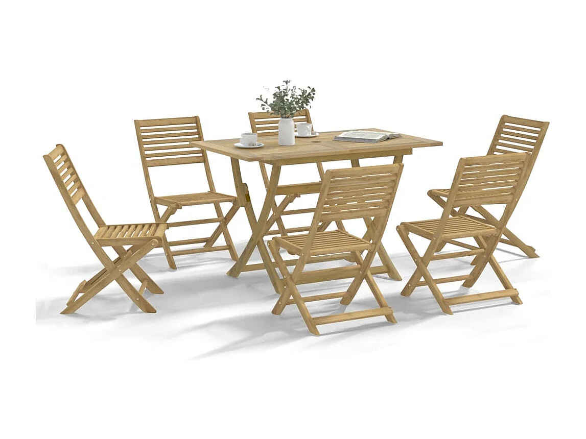 Ensemble à manger de jardin 7 pièces Bois d'acacia solide