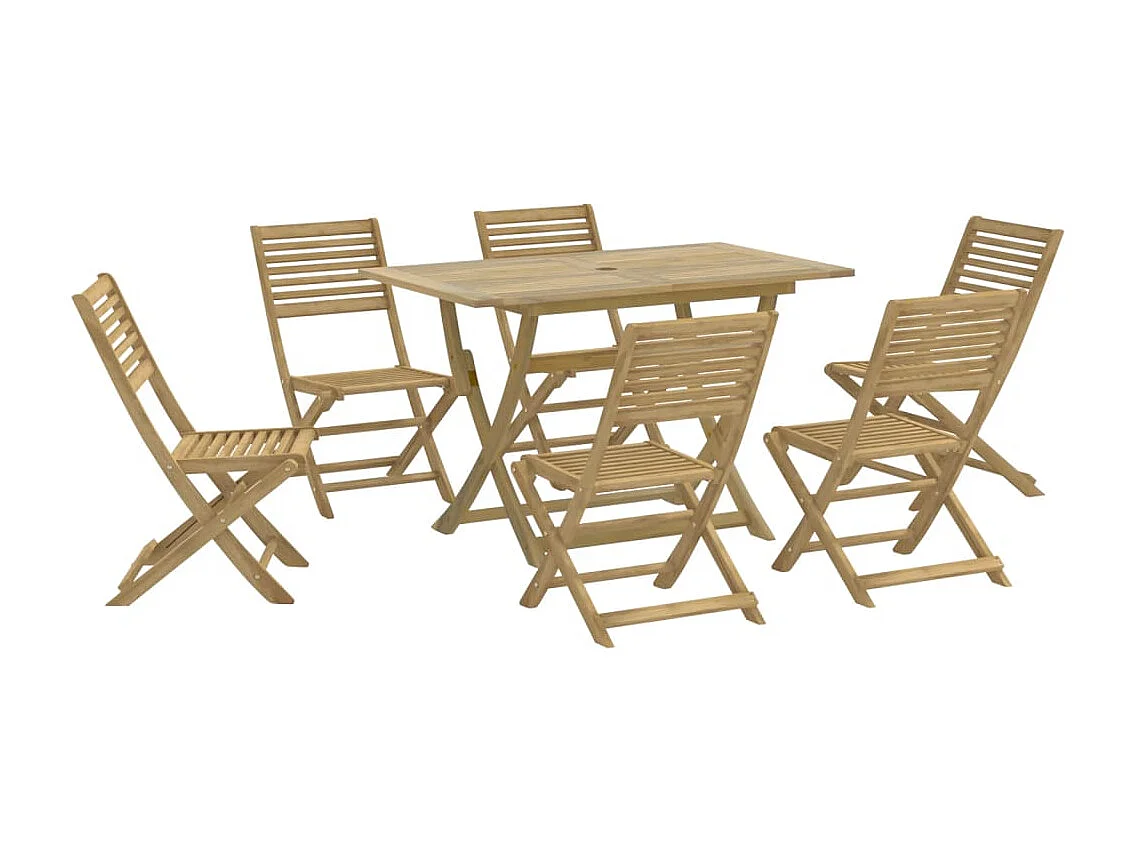 Ensemble à manger de jardin 7 pièces Bois d'acacia solide