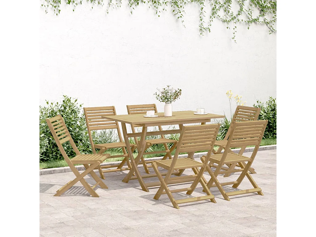 Ensemble à manger de jardin 7 pièces Bois d'acacia solide