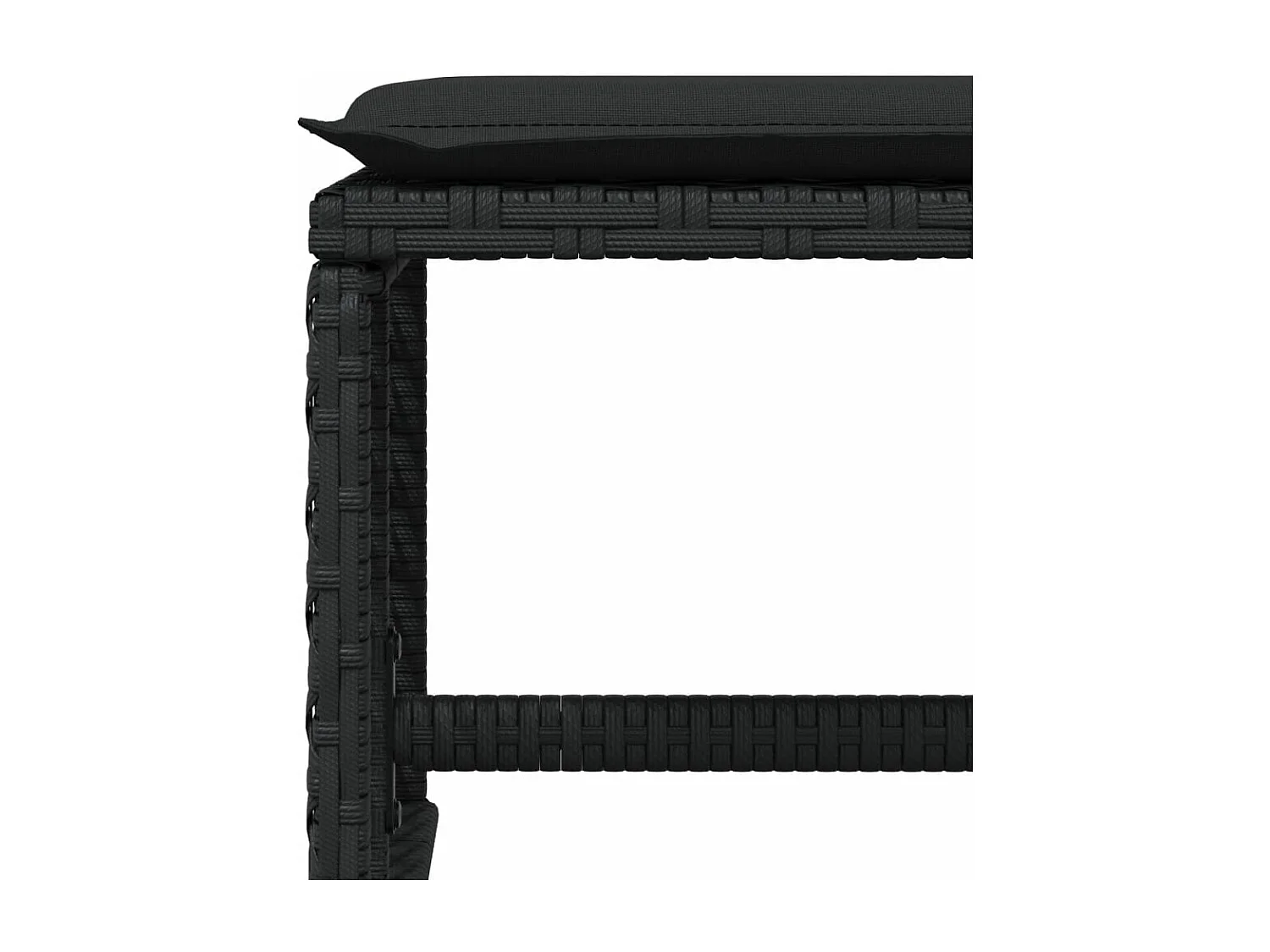 Set de comedor de jardín 9 piezas y cojines ratán sintético negro