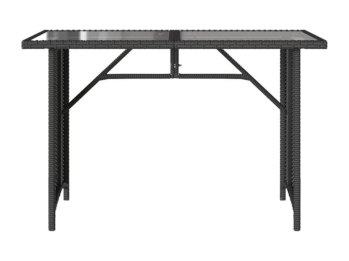 2-delige Tuinset met kussens poly rattan zwart