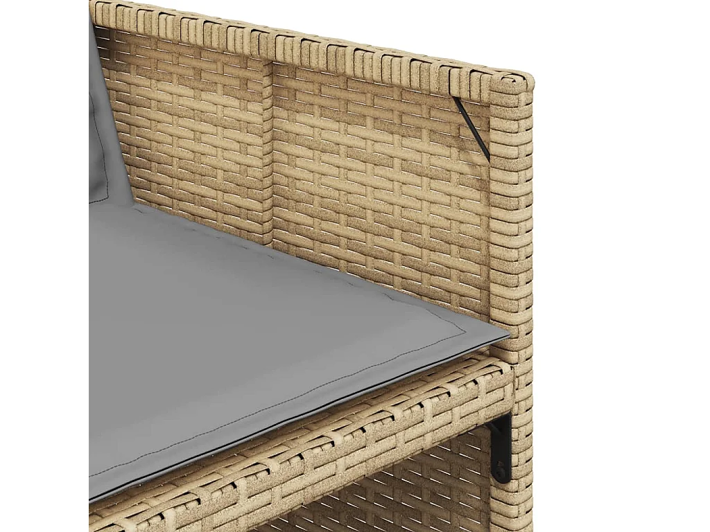 9-delige Tuinset met kussens poly rattan gemengd beige