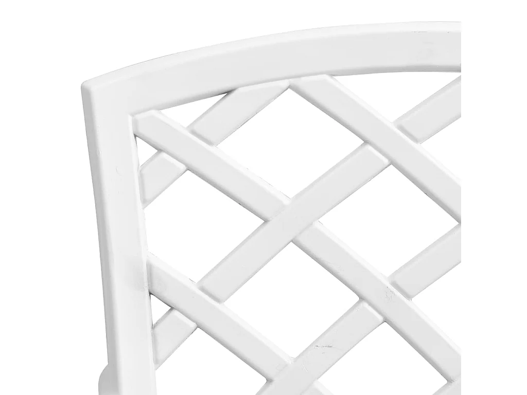 Juego de comedor de jardín 5 piezas aluminio fundido blanco