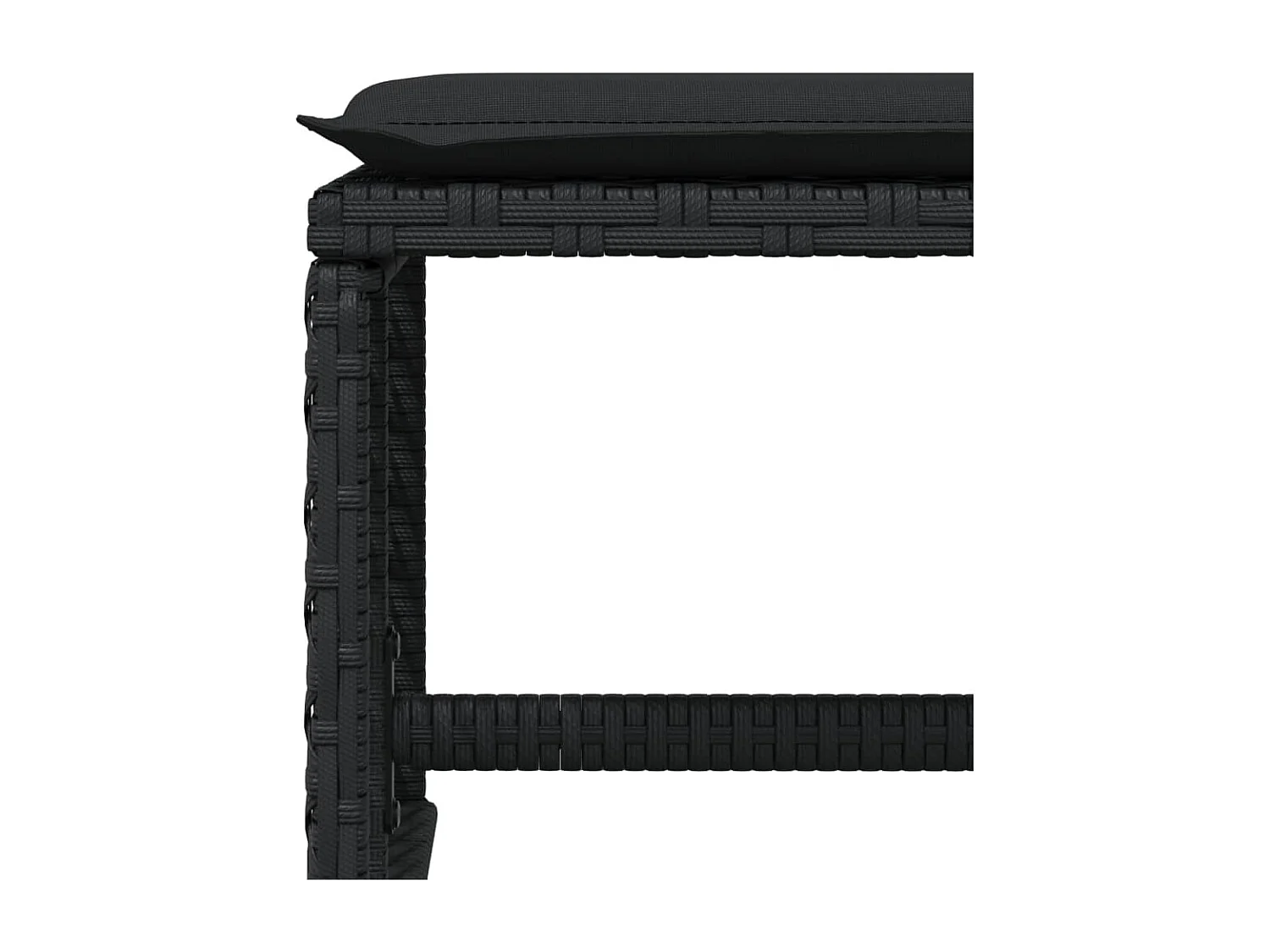 17 peças conjunto de jantar para jardim com almofadões vime PE preto