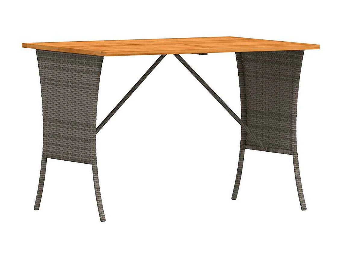 Set comedor de jardín 3 piezas con cojines ratán sintético gris