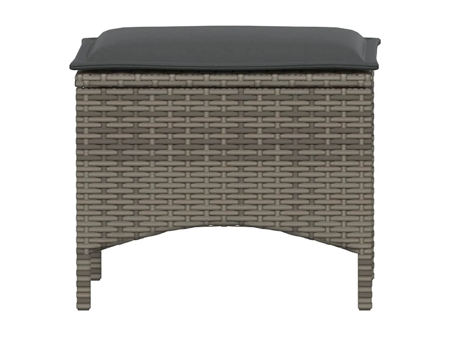 Set comedor de jardín 3 piezas con cojines ratán sintético gris