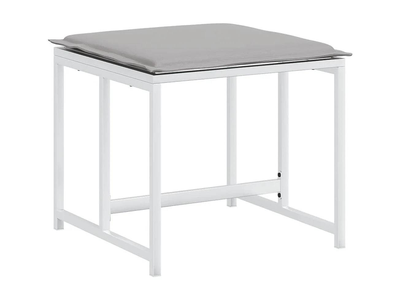 Ensemble à manger de jardin avec coussins 13 pièces blanc textilène