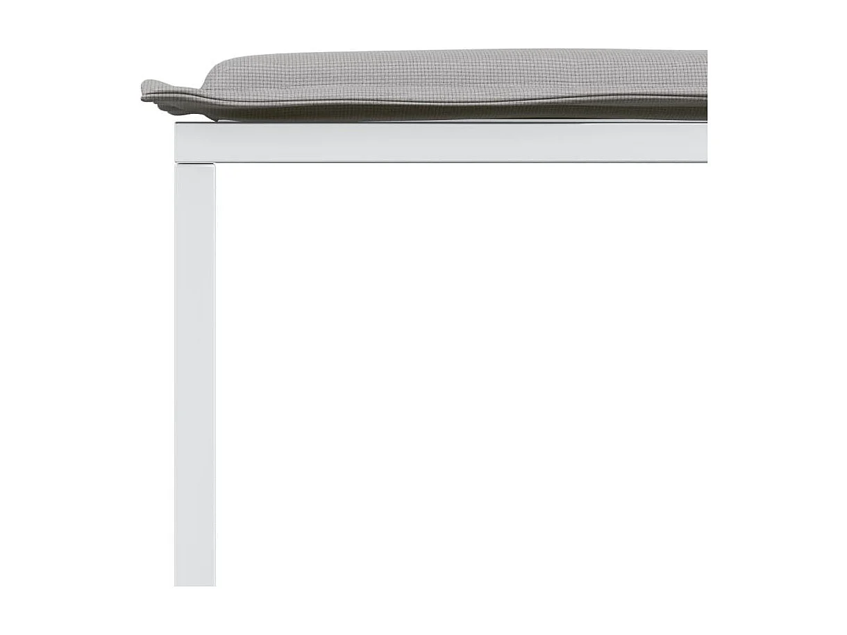 Ensemble à manger de jardin avec coussins 13 pièces blanc textilène