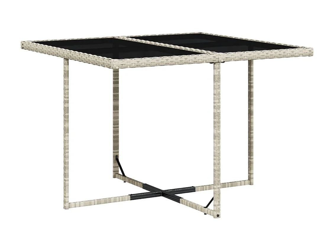 Ensemble à manger de jardin et coussins 9 pièces gris clair rotin