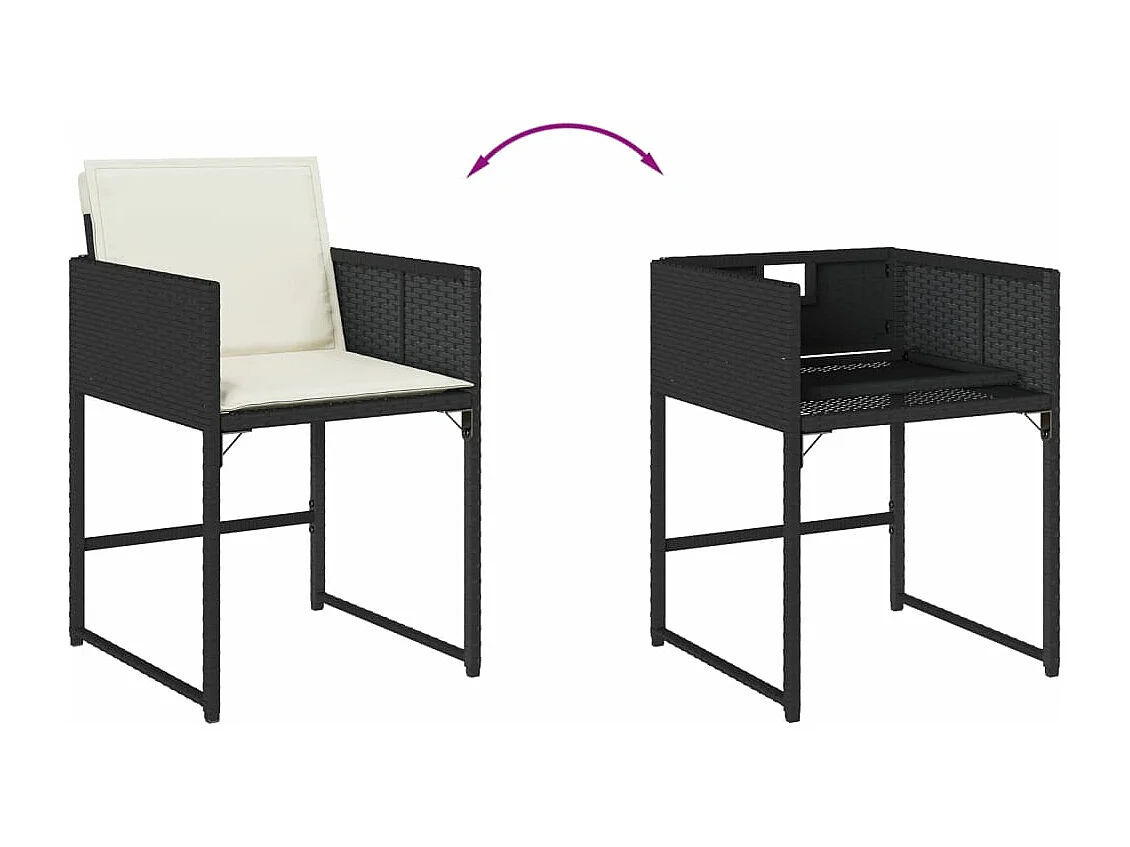 9-delige Tuinset poly rattan zwart