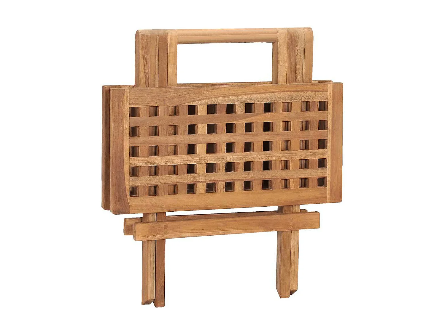 Set comedor de jardín plegable 3 piezas madera de teca cojines