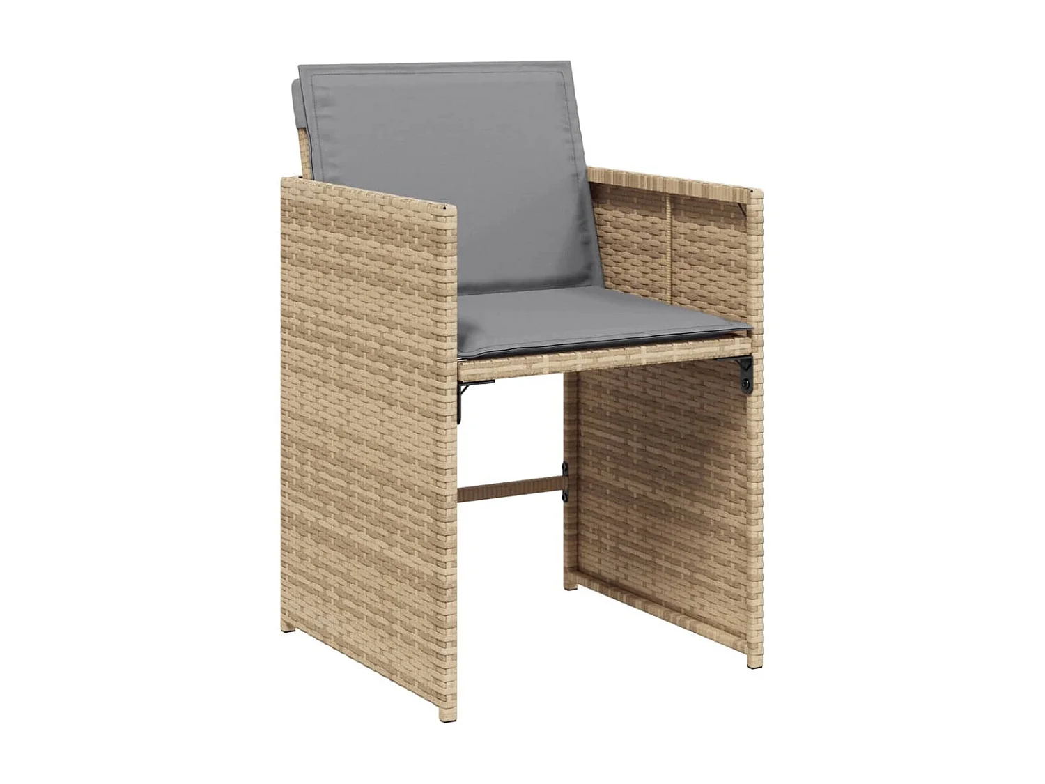 Set comedor de jardín 11 piezas con cojines ratán sintético beige