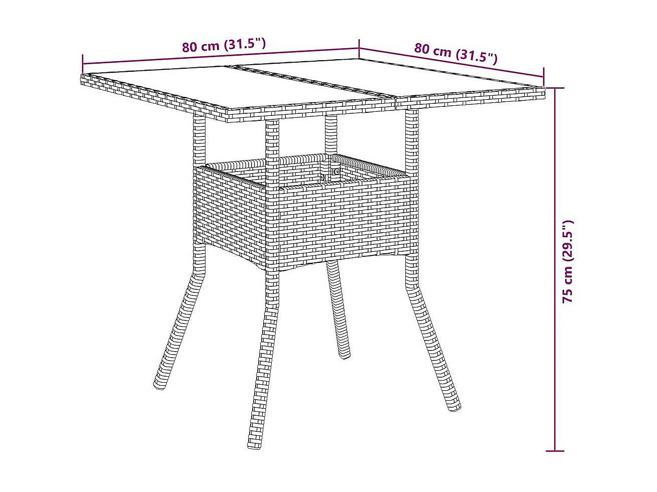 Ensemble à manger de jardin et coussins 3 pièces noir rotin verre