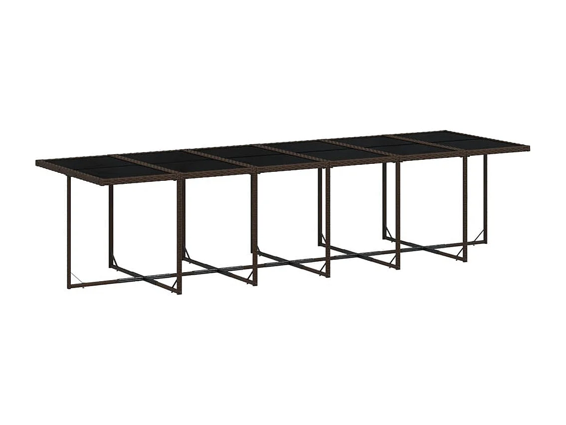 Set de muebles jardín 17 piezas y cojines ratán sintético marrón