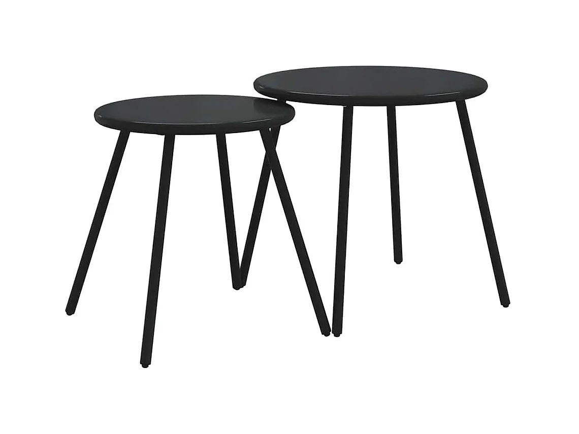 Ensemble de meubles de balcon avec coussins 5 pièces noir acier