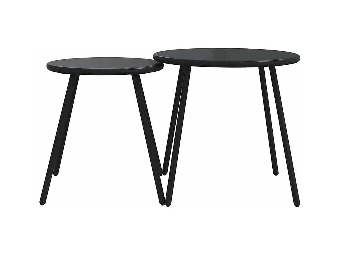 Ensemble de meubles de balcon avec coussins 5 pièces noir acier