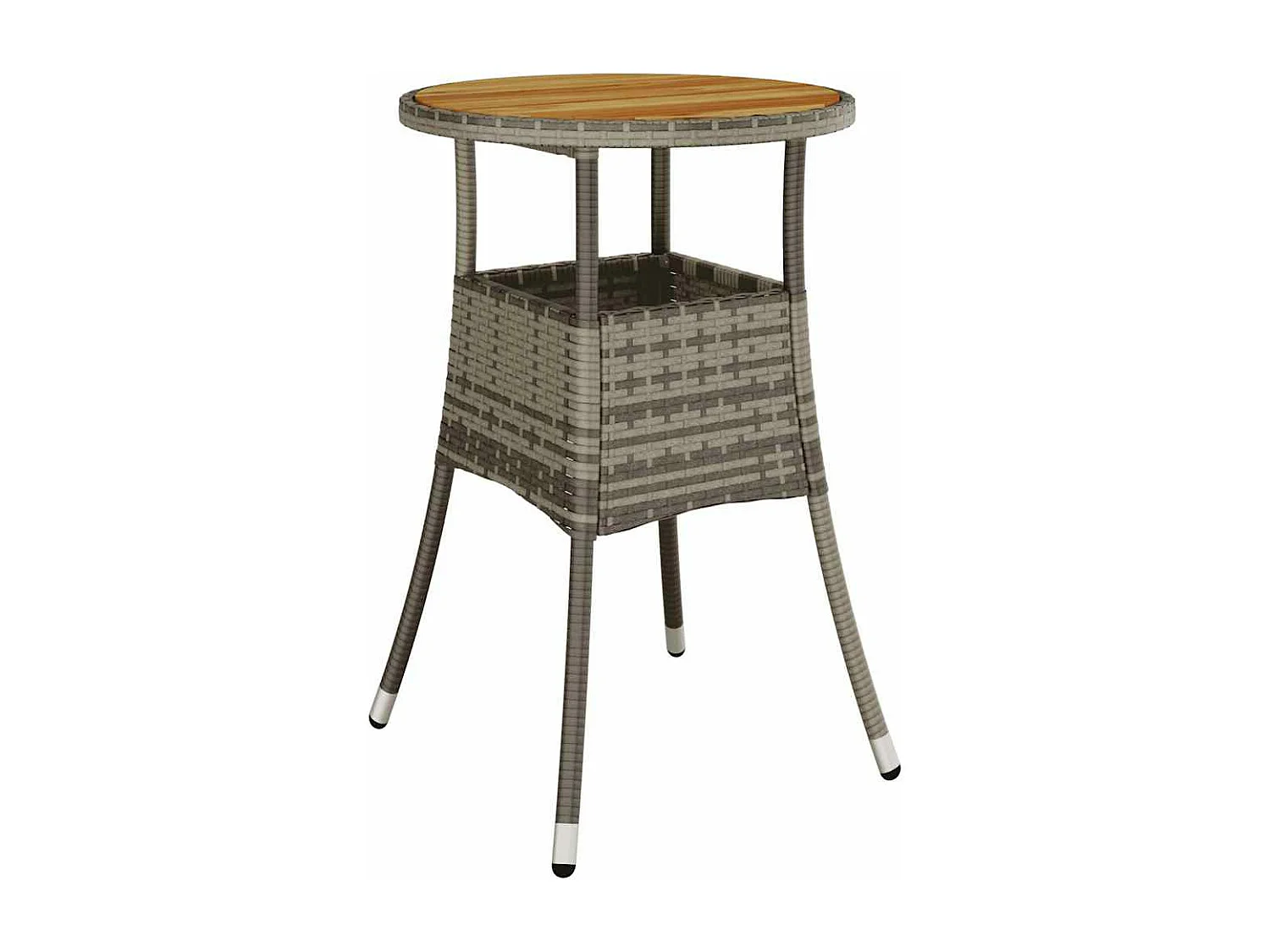 Ensemble à manger de jardin et coussins 5 pièces gris rotin acacia