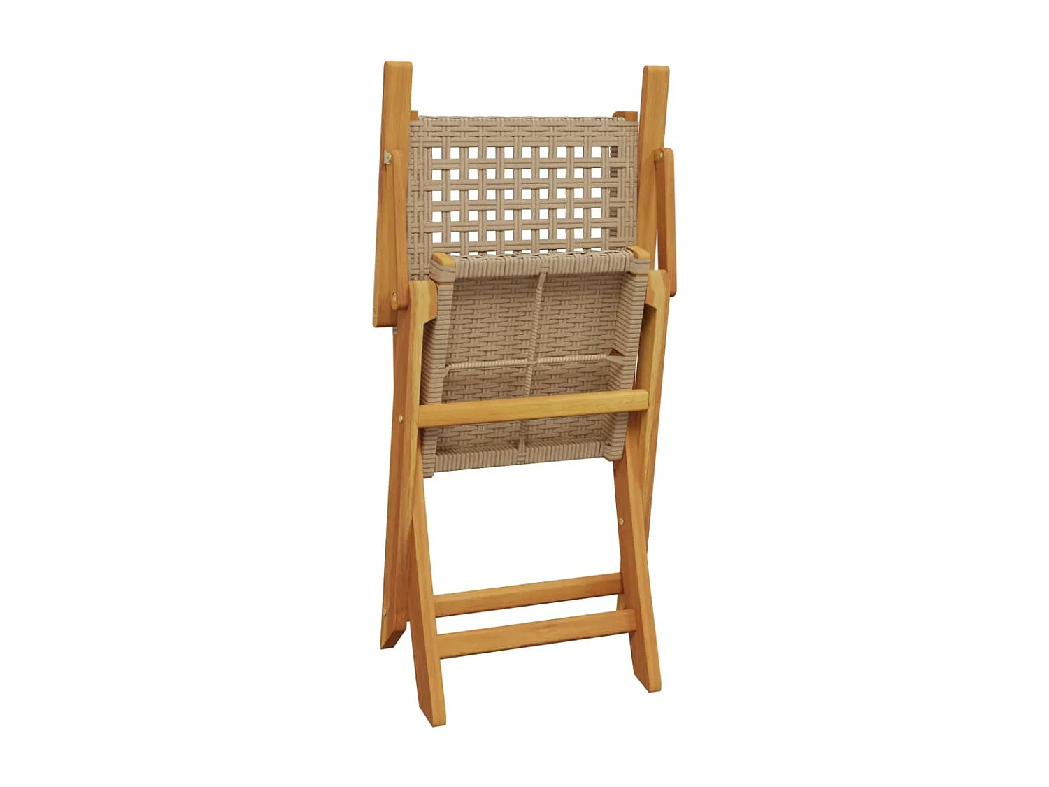 7-delige Tuinset poly rattan en massief hout beige