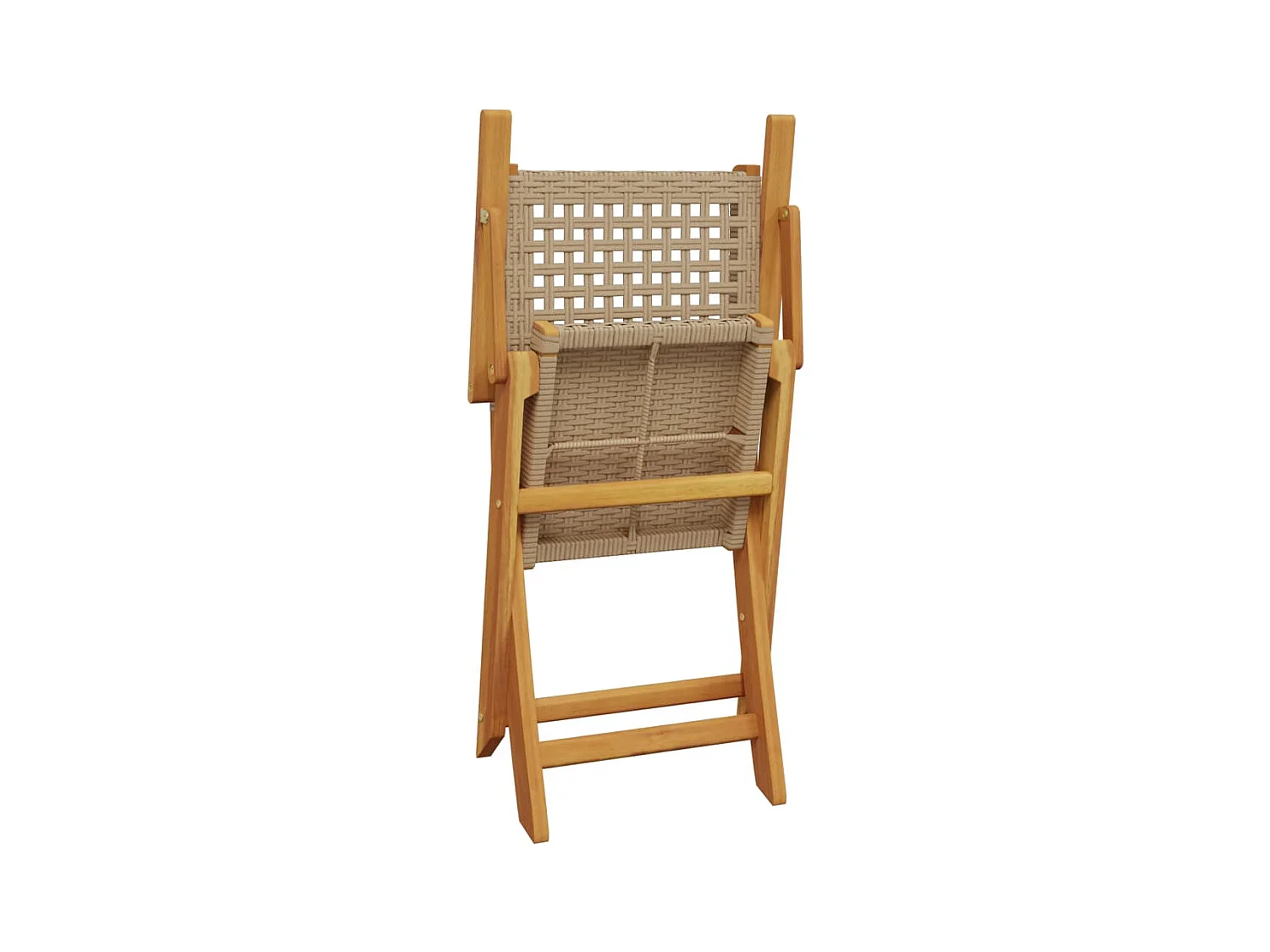 Ensemble à manger de jardin 7 pièces beige rotin et bois massif