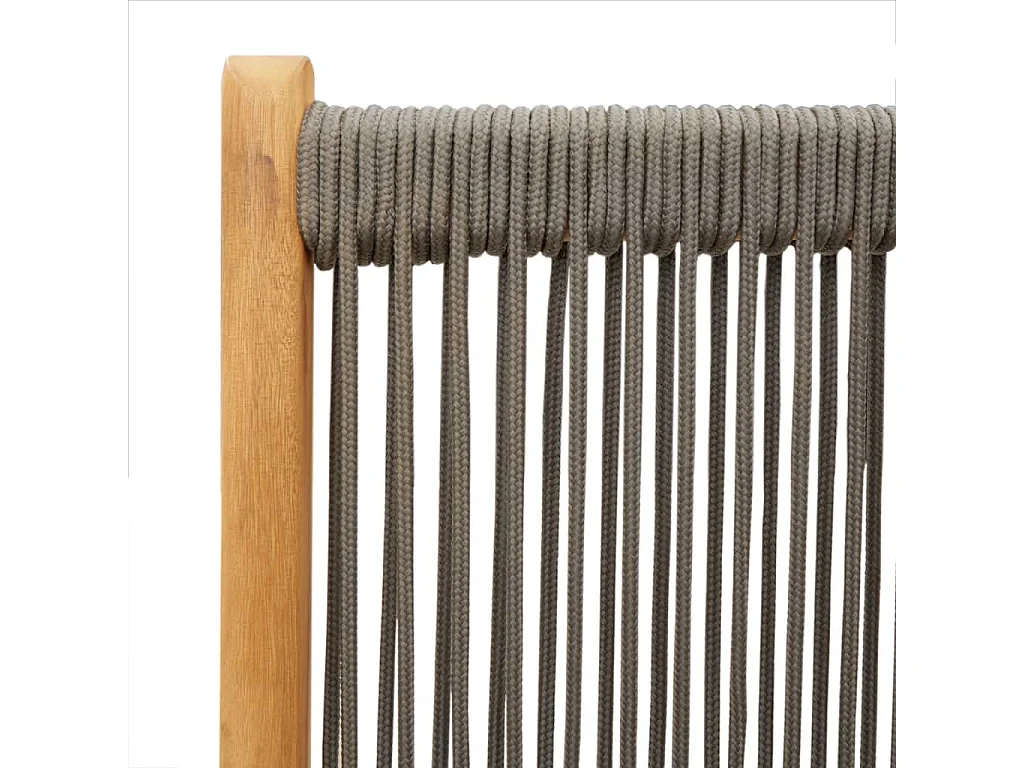 Set de comedor jardín 7 piezas polipropileno madera maciza gris