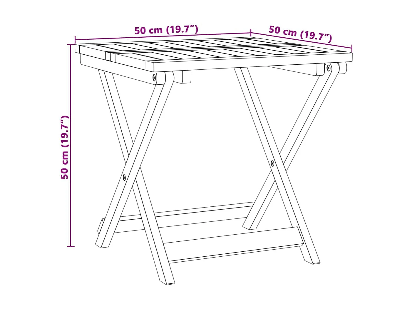 Set de comedor de jardín plegable 3 piezas madera maciza acacia