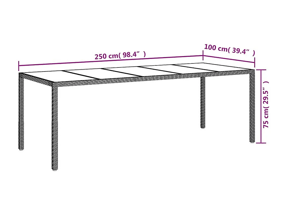 Ensemble à manger de jardin et coussins 11 pièces gris rotin verre