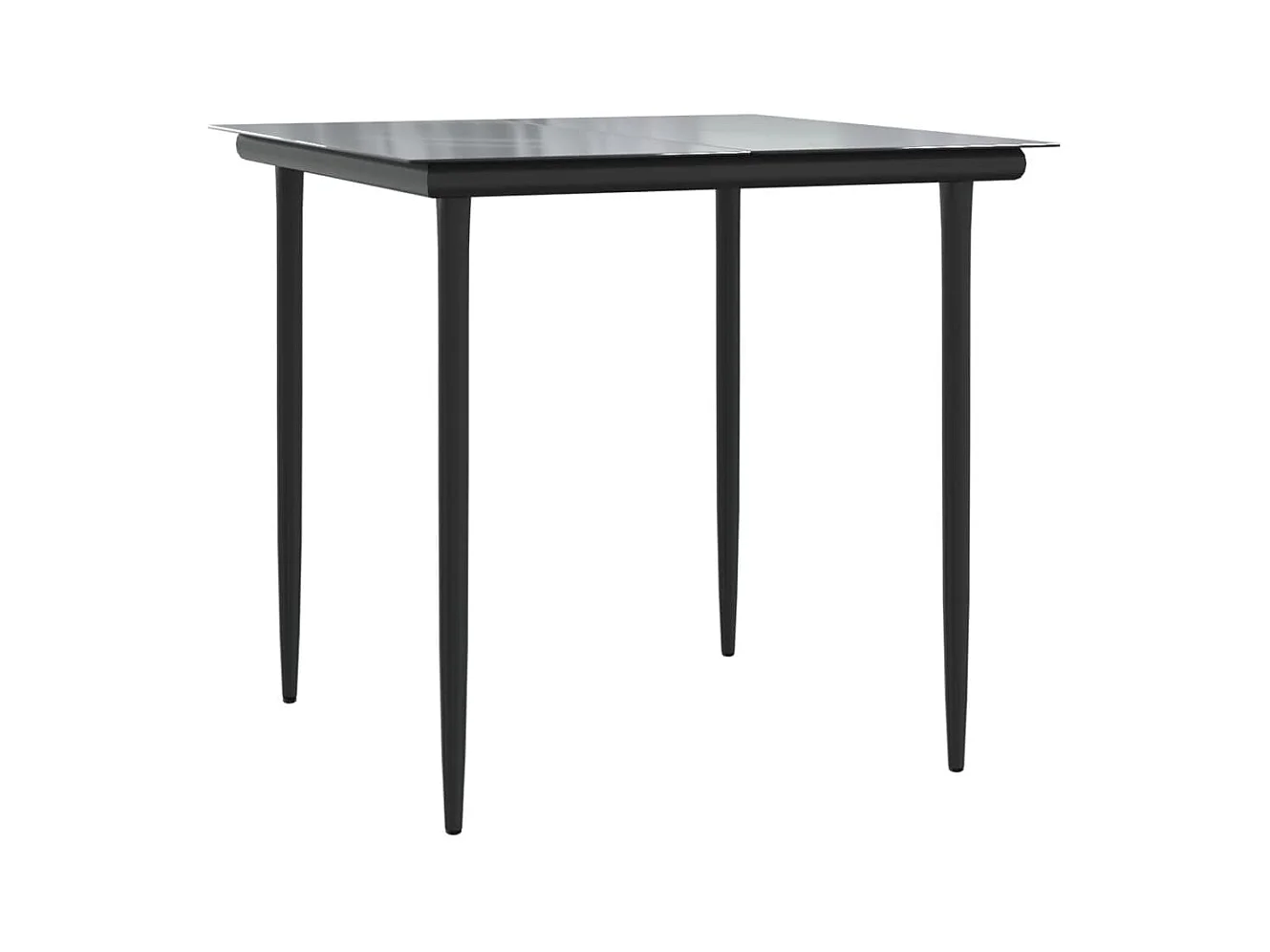 Ensemble à manger de jardin coussins 5 pièces Noir Résine tressée