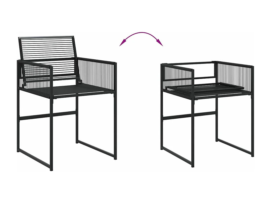 Ensemble à manger de jardin 11 pièces noir résine tressée