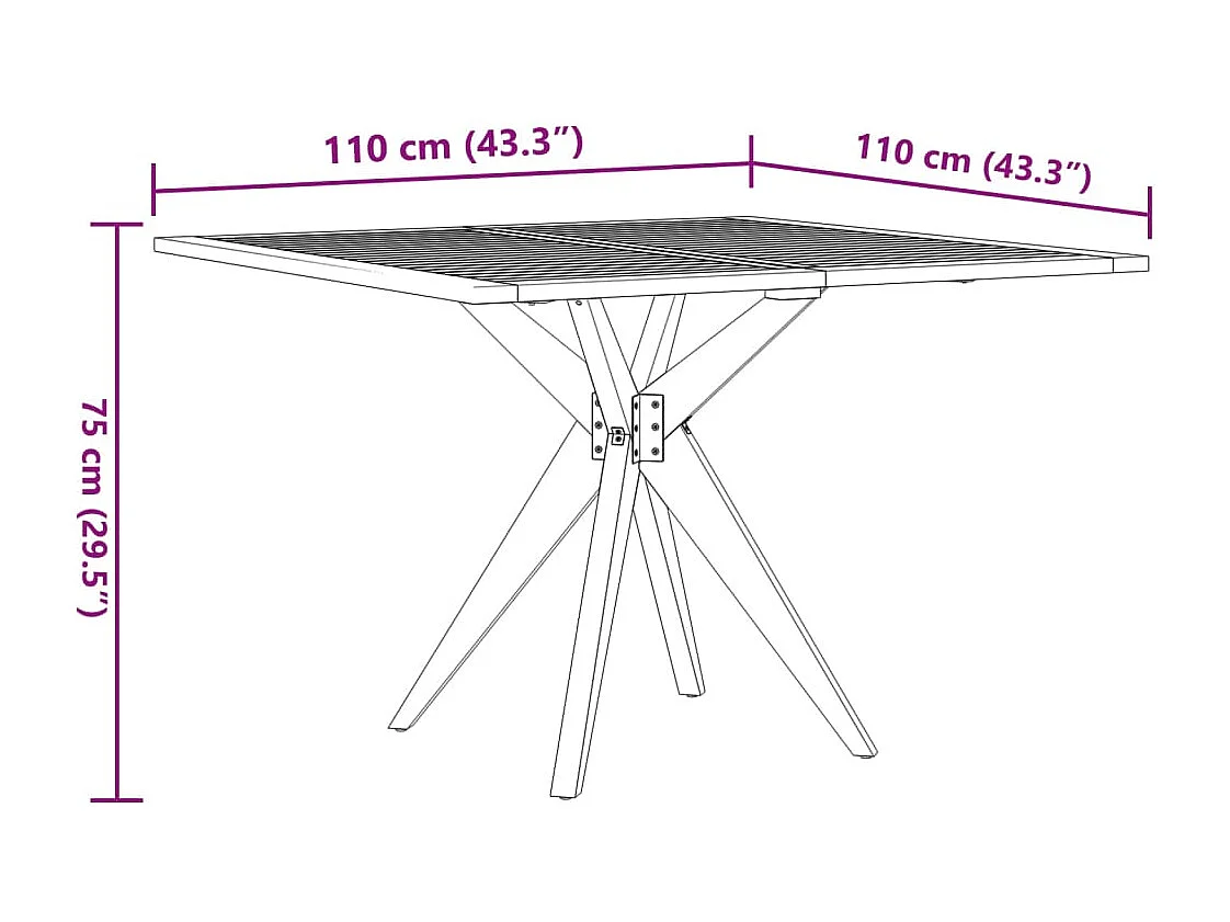 Juego de comedor de jardín 5 piezas madera maciza de acacia
