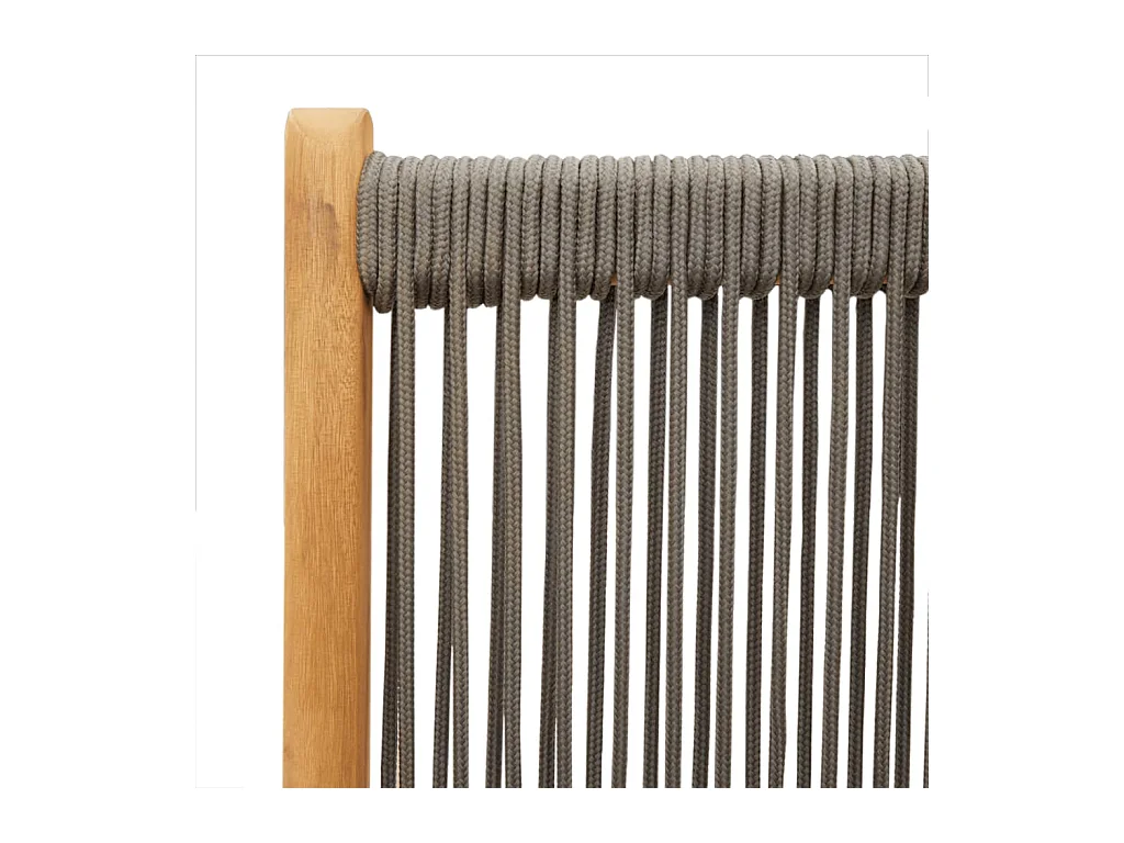 Set de comedor jardín 7 piezas polipropileno madera maciza gris