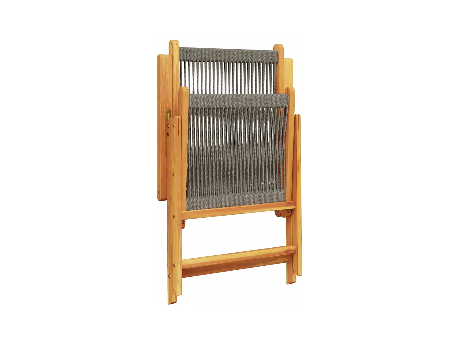 Set de comedor jardín 7 piezas polipropileno madera maciza gris