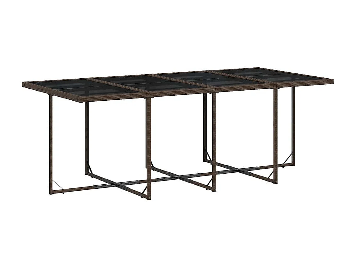 Ensemble à manger de jardin avec coussins 13 pièces marron rotin