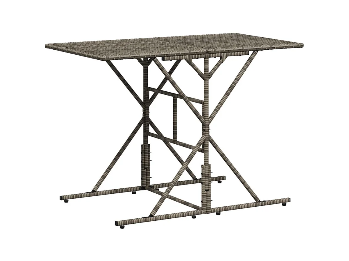 Ensemble à manger de jardin et coussins 7 pièces gris rotin