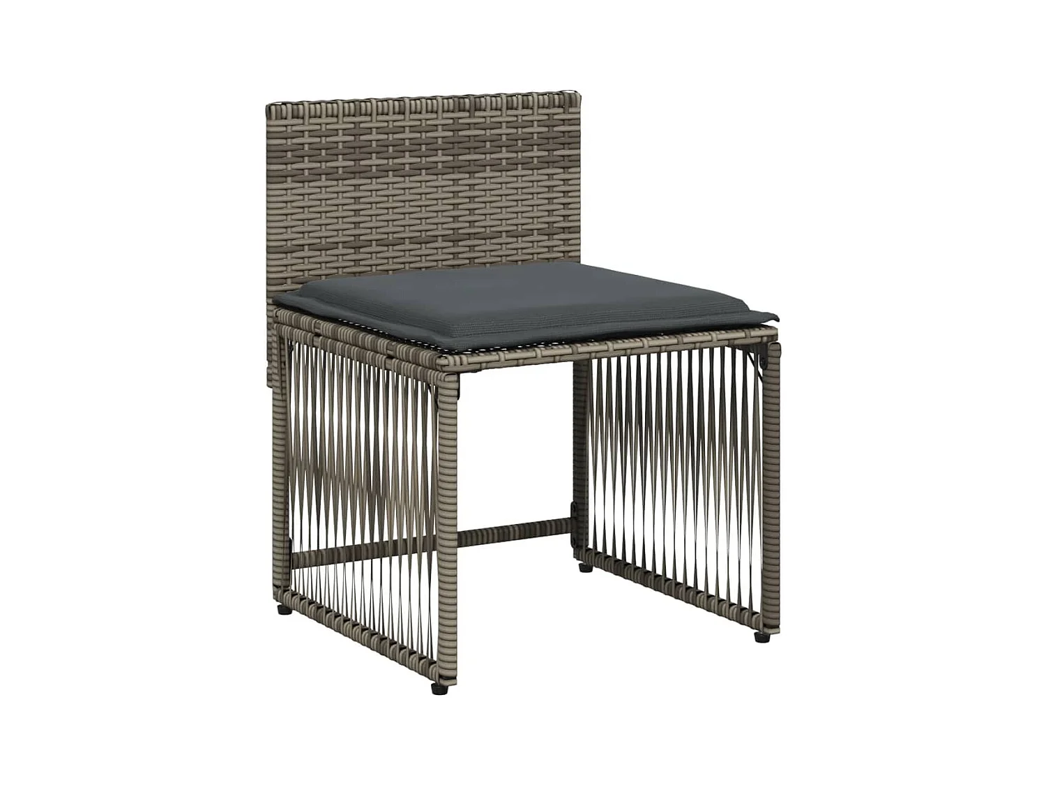 Ensemble à manger de jardin et coussins 7 pièces gris rotin