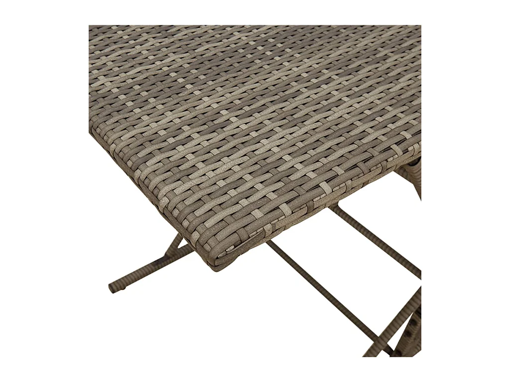 Ensemble à manger de jardin et coussins 7 pièces gris rotin