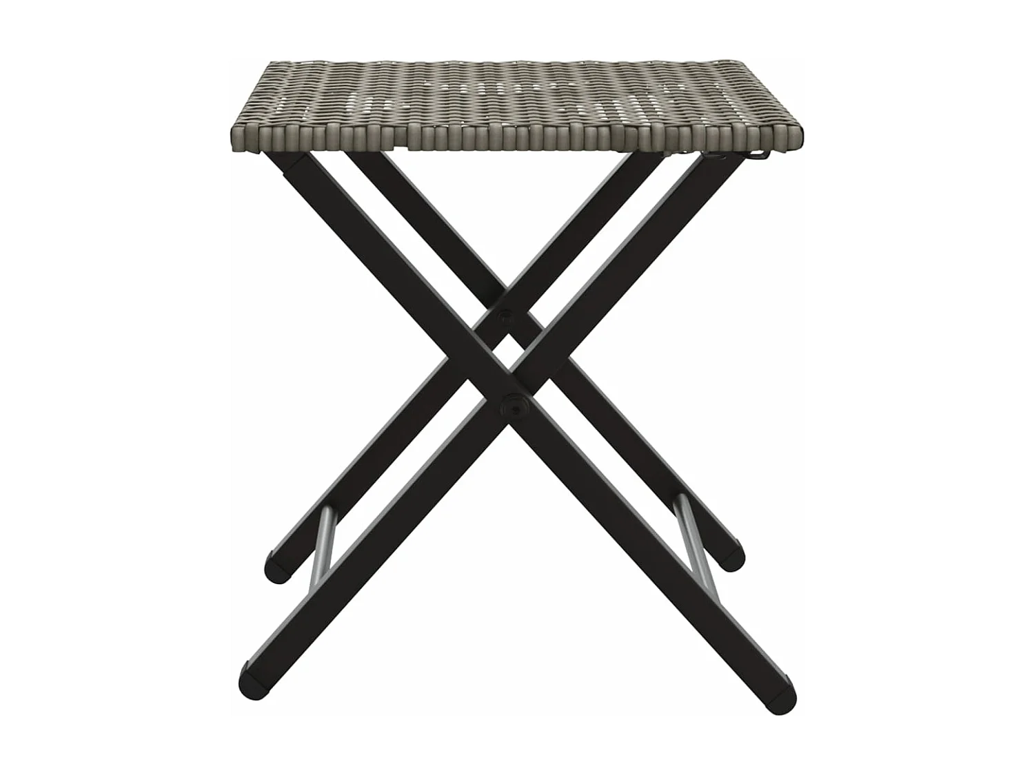 Ensemble à manger de jardin 5 pièces pliable gris résine tressée