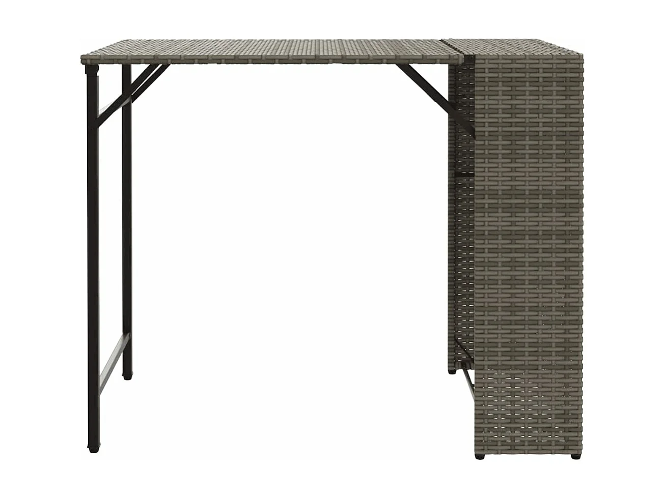 5-delige Tuinset inklapbaar poly rattan grijs