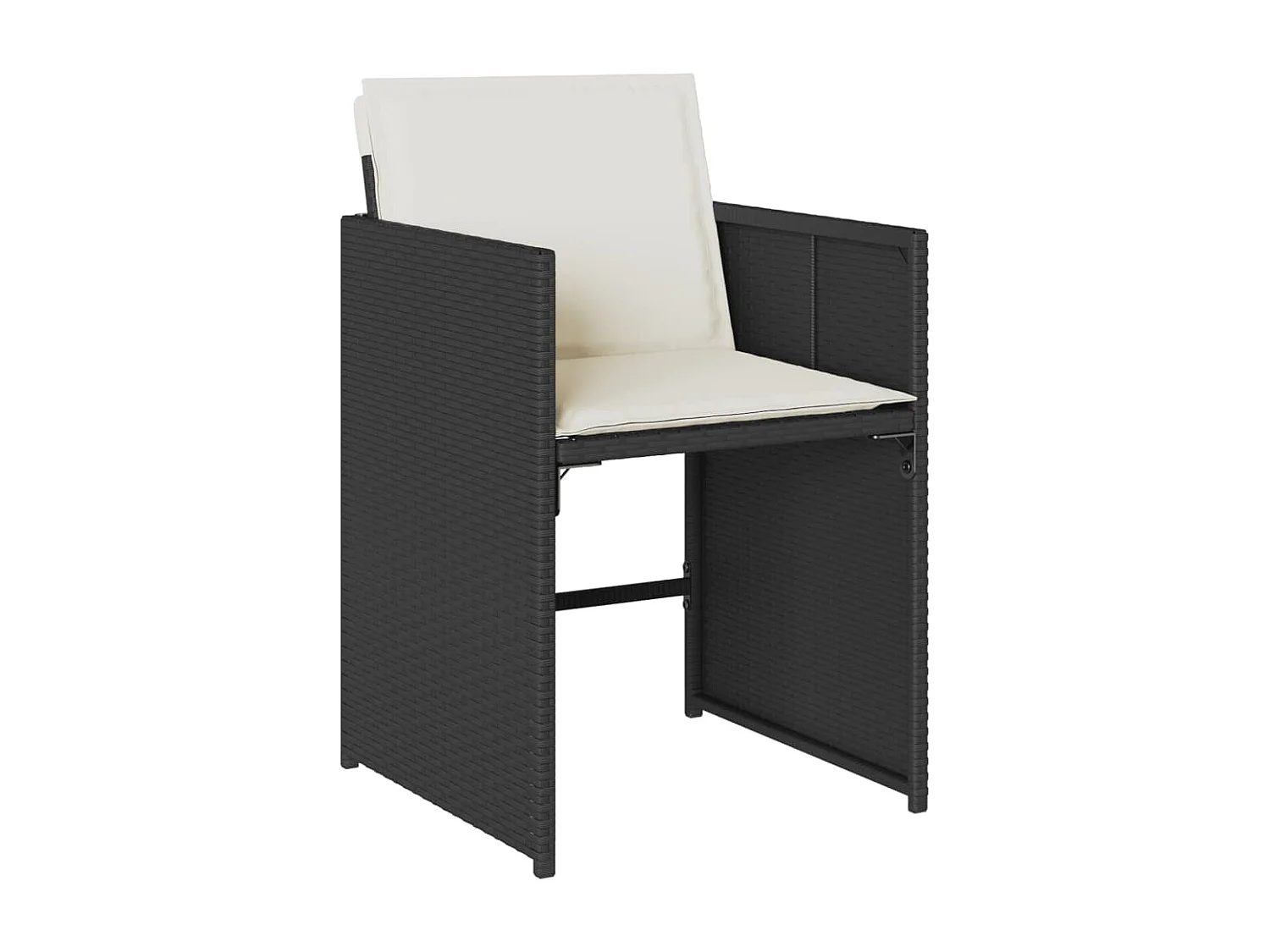 Set de muebles jardín 17 piezas con cojines ratán sintético negro