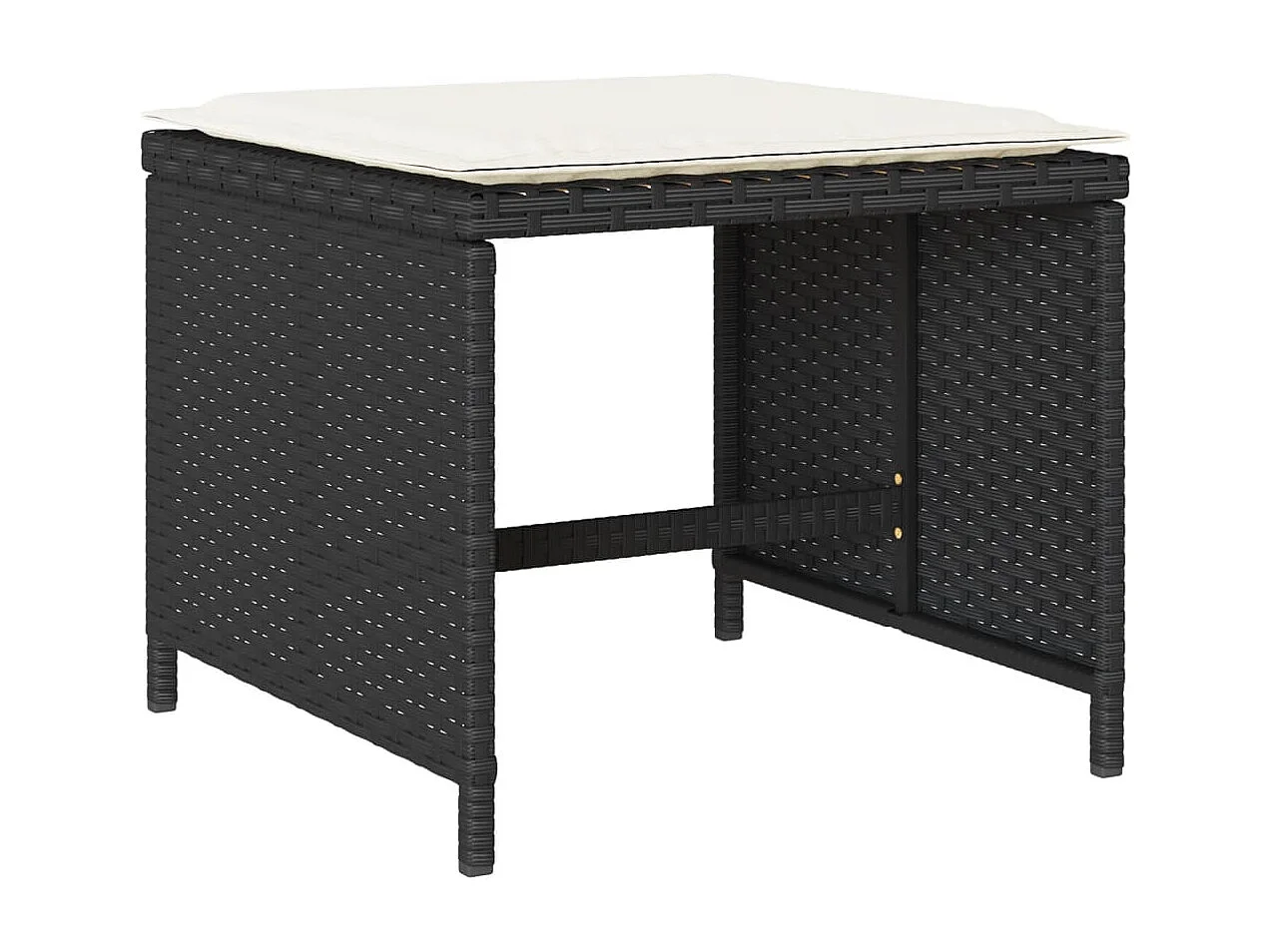 Set de muebles jardín 17 piezas con cojines ratán sintético negro