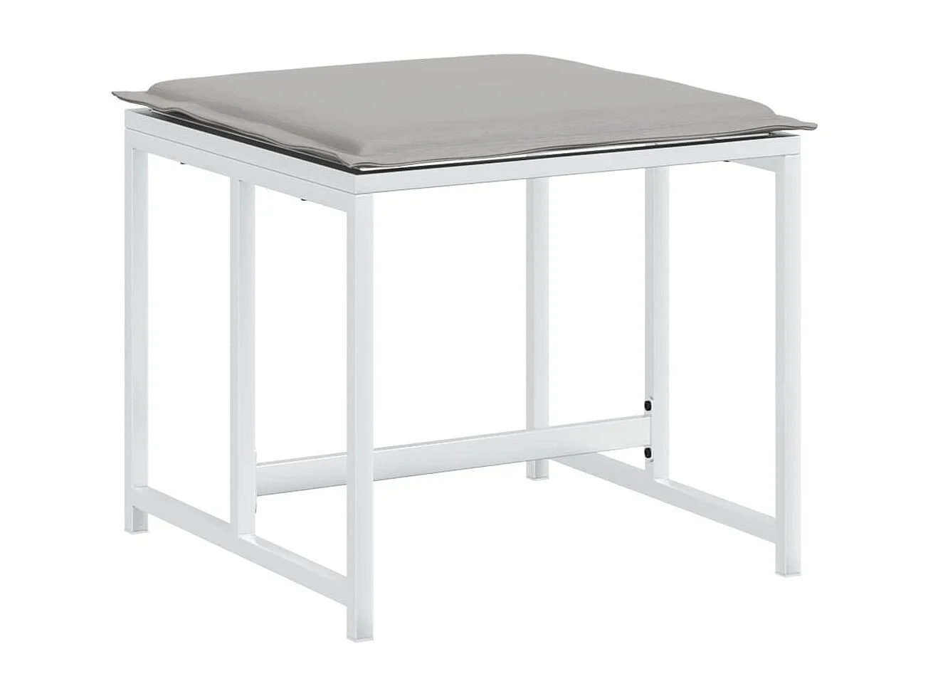 Ensemble à manger de jardin avec coussins 11 pièces blanc textilène