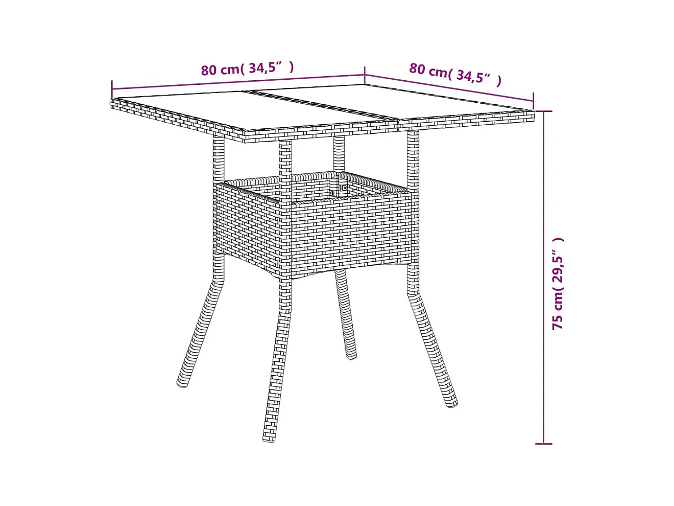 Ensemble à manger de jardin et coussins 5 pièces noir rotin verre