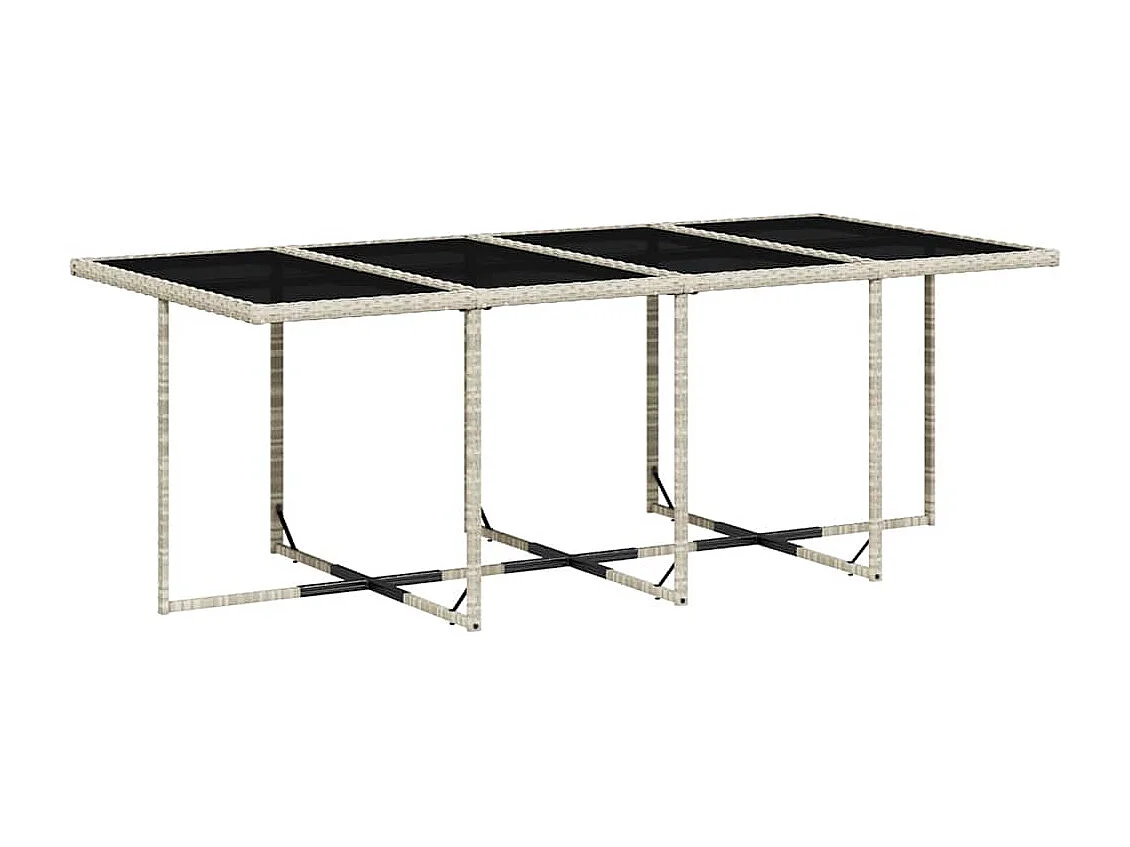 Set comedor jardín y cojines 13 piezas ratán sintético gris claro