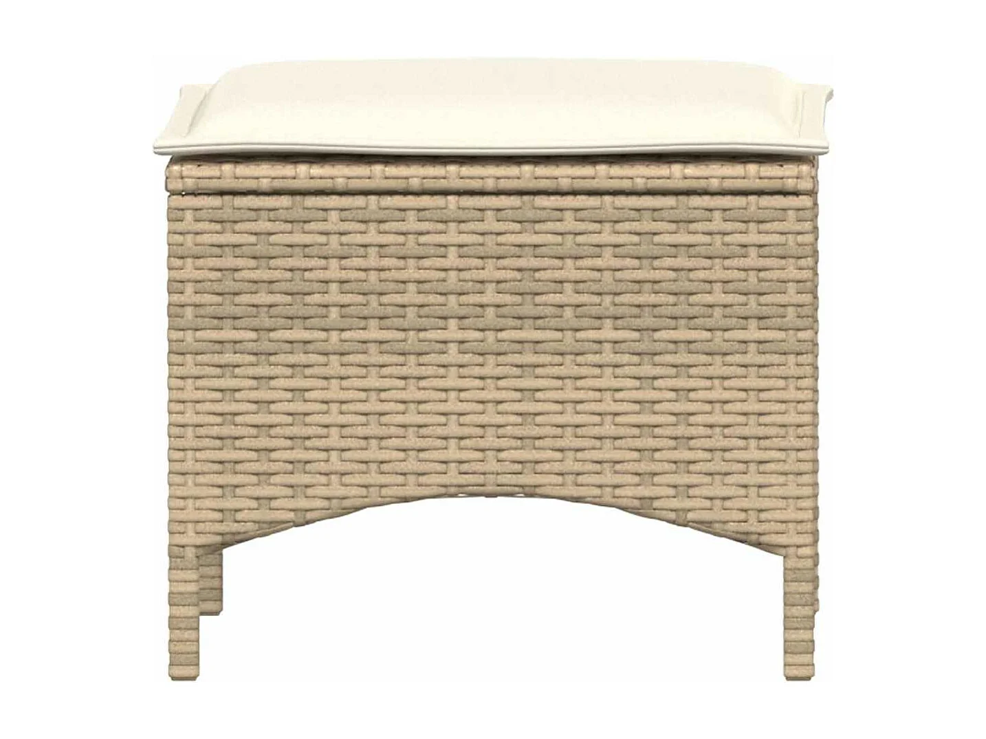 Ensemble à manger de jardin et coussins 3 pièces Beige poly rotin