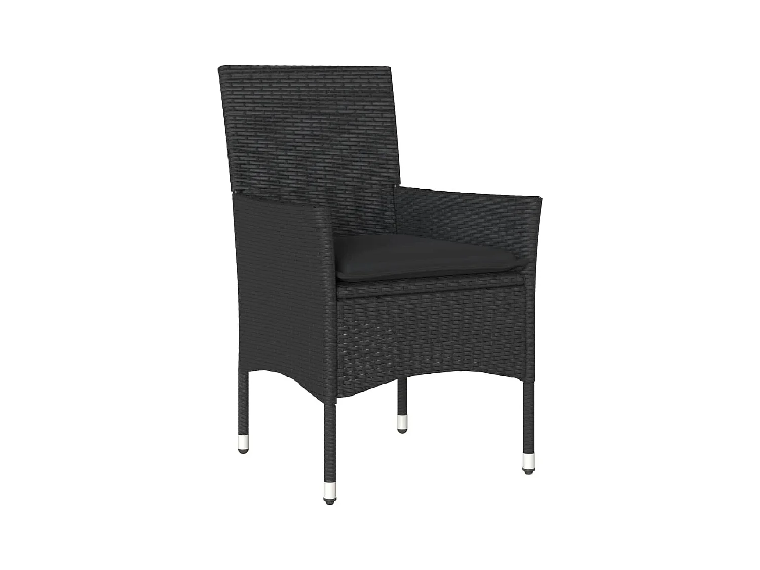 Ensemble à manger de jardin et coussins 5 pièces noir rotin acacia
