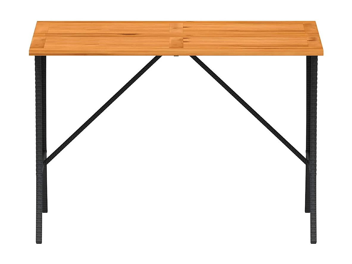 3 peças conjunto de jantar para jardim com almofadões vime PE preto